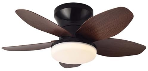 ZOMLBOF Dimmerabile Ventilatore Da Soffitto Con Luce E Telecomando, Reversibile 6 Velocità Ventilatore Da Soffitto Con Luce Moderno Silenzioso Lampadario Ventilatore Soggiorno, Legno scuro