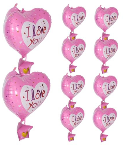 Abaodam 10Pezzi Palloncini Rosa Forma Cuore per Compleanni Decorazioni Versatili per Shower Resistente
