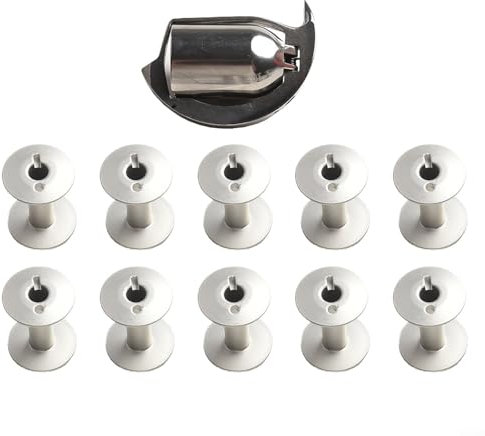 Spulenkapsel und Spulen-Set, HAD-204 Shuttle Hook & 10 Spulen Ersatz-Kit für Durkopp Adler 204 205 266 366 Nähmaschinen
