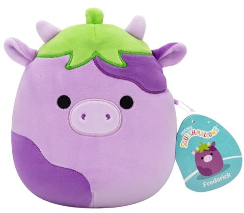 Squishmallows Original 7.5-Inch Frederick the Eggplant Cow | Collectable Cute Plush Toy, Cuddly Toys for Children, Soft Toys, Cute Teddies Suitable for Girls and Boys Ages 3