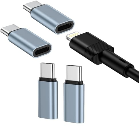 kigpozi 4Stück Lightning auf USB C Adapter für iPhone, Schnelles Laden | Lightning auf Typ C Adapter Datenübertragung,für iPhone 17/16/15 Pro Max Samsung Galaxy S25S24,Nicht für Audio/Kopfhörer/OTG