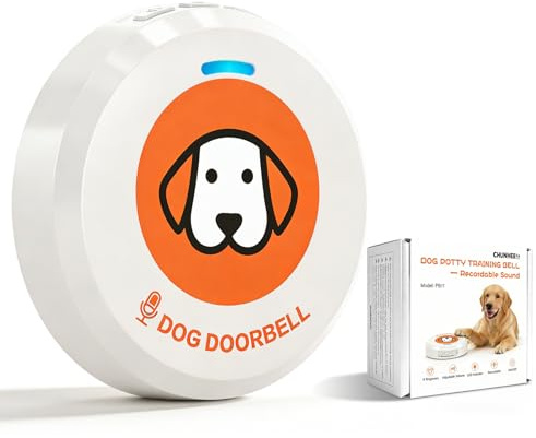 ChunHee Dog Bells Toilet Training Recordable Touch-Activated Dog Doorbell, Adjustable Volume – Toilet & Outside Training Bell for Puppy or Senior Dogs(2 AAA Batteries Included)