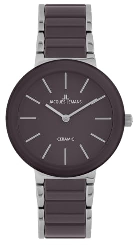 JACQUES LEMANS Damenuhr Monaco Massiv Edelstahl/High-Tech-Ceramic massiv Edelstahl 42-7