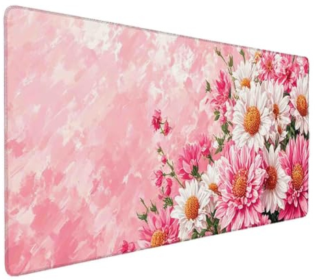 Tapis de Souris XXL 600 x 300mm Rose Tapis de Souris Fleur Mouse Pad Gaming en Caoutchouc Antidérapant, Accessoires Bureau, Mouse Pad Haute Précision et Vitesse pour PC/Gamer/Bureau (Rose) 624954c