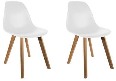THE HOME DECO FACTORY - HD3010 - Lot de 2 Chaises Scandinave pour Enfant Bois/MDF Blanc 35 x 37 x 57,50 cm