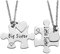 PiercingJ 2 Stücke Edelstahl Puzzle Ketten mit Big Sister/Little Sister Schrift Anhänger Halskette Freundschaftsketten Partner-Anhänger mit Kette für Schwester Freundin