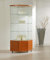 MHN Glas-Vitrine ohne Rahmen T 68 x B 68 x H 180 cm - schmale Ausstellungsvitrine Sicherheitsglas - Vitrinenschrank mit Unterschrank abschließbar - Eckvitrine ohne Beleuchtung