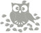 kleb-Drauf® | 1 Eule mit Blätter | Silber - matt | Wandtattoo Wandaufkleber Wandsticker Aufkleber Sticker | Wohnzimmer Schlafzimmer Kinderzimmer Küche Bad | Deko Wände Glas Fenster Tür Fliese