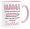 Moonworks® Geschenk Tasse anpassen egal was im Leben auf dich zukommt wenigstens hast du keine hässlichen Kinder Kaffee-Becher Mama-Tochter inner-rosa Keramik-Tasse