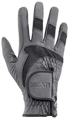 uvex i-Performance 2 - Flexibler Reithandschuh für Damen und Herren - strapazierfähig - optimale Belüftung - Anthracite-Black - 7.5