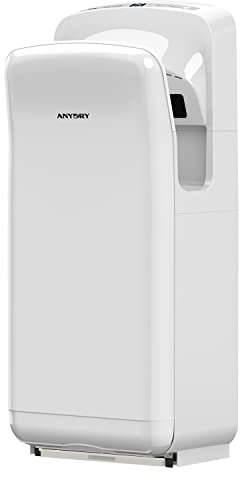 anydry 2005H Asciugamani Elettrico ad Aria,Asciugamani Elettrico Professionale,con Filtro HEPA, Super Potente,7-10 Secondi per asciugare,1750-2050W (Bianco)
