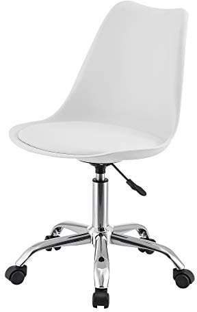 [en.casa] Bürostuhl Atherton Höhenverstellbar Schreibtischstuhl Kunstleder Drehstuhl Computerstuhl Weiß