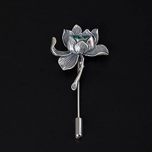 Vintage reine 925 Sterling Silber Lotus Zirkon Broschen tun antikes Design Jahrestag Hochzeit einfache Broschen für Frauenschmuck women