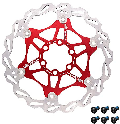 JaneEyre Fahrradbremsscheibe, Scheibenbremse Mountainbike schwimmende Bremsscheibe 180mm(Rot)