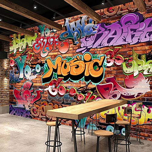 HDHGKYY 3D Salon Mural Relief Brique Papier Peint Graffiti Art Café Bar Restaurant Stickers Muraux Papier Peint Mur Art