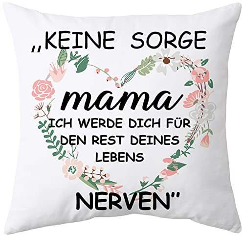 Shoppawhile Geschenke für Mama zum Geburtstag Muttertag Mama Geschenk Weiß Kissenbezug 45x45cm Muttertagsgeschenk Weihnachten Geschenk für Mütter