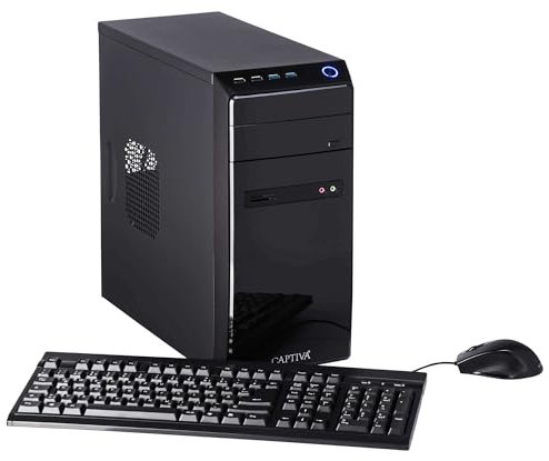 Captiva PC Power Starter R65-278 I AMD Ryzen 5 5600G I Mainboard A520M I 16GB DDR4 RAM I Radeon Graphics I 1TB M.2 SSD I ohne Windows I Office Personal Computer I WLAN I USB HDMI
