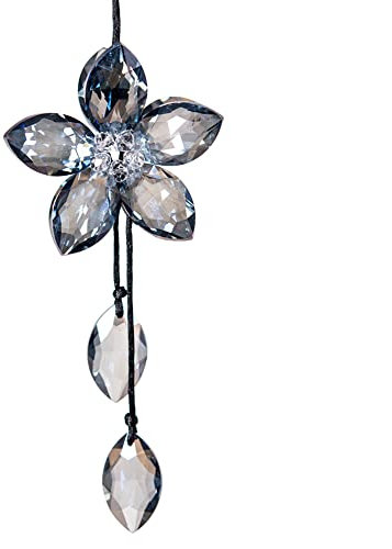 Uposao Kristall Auto Anhänger Deko,Kristall Blume Sonnenfänger Auto Rückspiegel Hängen Auto Spiegel Ornament Zubehör Glitzer Strass Rückspiegel Charms Dekoration Zubehör für Frauen Männer,Blau