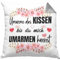 Umarme Das Kissen mit Füllung 40x40 Geschenk Freundin Fernbeziehung Geschenkidee Freund Liebe Valentinstag (Grau)