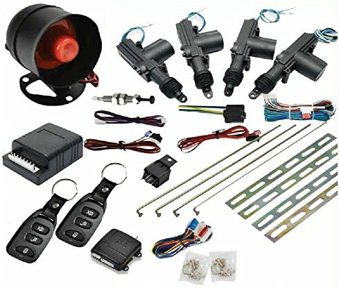 Baceyong Universal Auto Zentralverriegelung Sicherheitsalarm-Kit für 4-türige Autos, Fernbedienung Anti-theif Schlüsselloses Zugangssystem mit 2 Schlüsseln