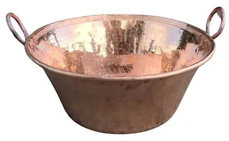 21 Authentic and Cazo De Cobre Original Para Carnitas Large Heavy Duty Gauge Copper Pot Hand Hammered Made in Mexico 100% Copper Wok Jam Pan
