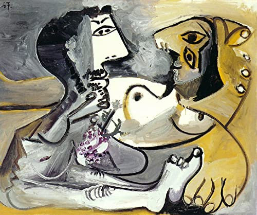DTAUPREB Malen nach Zahlen Kits für Erwachsene Pablo Picasso Nackter Mann und Frau DIY Ölgemälde Kits Malen nach Zahlen Zeichnen auf Leinwand Art Home Decor Geschenke