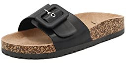 QUEEN HELENA Sandalias Planas Mujer R241 Negro, 36 EU