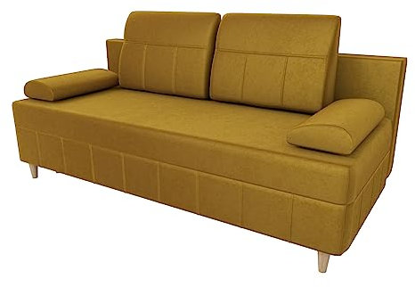 BROMARKT Schlafsofa GOBI - Sofa mit Schlaffunktion und Bettkasten, Bettsofa, Couchgarnitur, Couch, Sofagarnitur, Bett (h97 x t93 x b200 cm, Kronos 1 - Gelb)