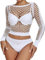 Buitifo Damen Dessous-Sets Sexy Lingerie Fischnetz Sexy Bodys Nachtwäsche(Weiß WG,Einheitsgröße)