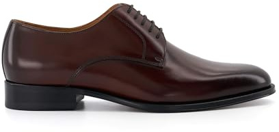 Dune London Mens Salisbury Premium Leather Derby Shoes Size UK 7 Oxford Shoes Dark Brown