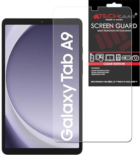 TECHGEAR Galaxy Tab A9 8.7 Screen Protectors (SM-X110 / SM-X115), Ultra CLEAR Screen Protector Guard Cover Designed for Samsung Galaxy Tab A9 8.7 2023