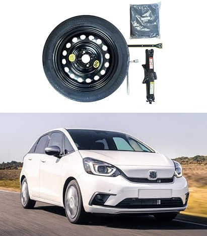 D'ANGELO 1988 Ersatzradsatz 16 Zoll kompatibel mit Honda Jazz mit Wagenheber, Schlüssel und Tasche