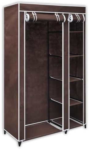 ARKEM Stoffschrank Braun Stoffkleiderschrank Stabil Kleiderschrank Stoffschrank Faltschrank