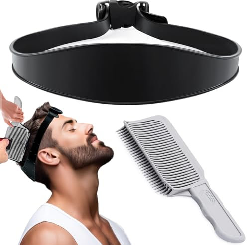 Amabur Barber Kamm für Männer, Haarschneidekamm, Fade Kamm, Haarschneide Schablone, Haare Selber Schneiden, Silikon-Haarschnittband, Haare Schneiden Werkzeug Ideal für Selbsthaarschnitte