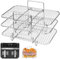 Rack per friggitrice ad aria a 3 strati per Ninja Tower Doppia friggitrice ad aria Rack rettangolare per friggitrice ad aria in acciaio inossidabile Griglia per friggitrice ad aria griglia Accessori