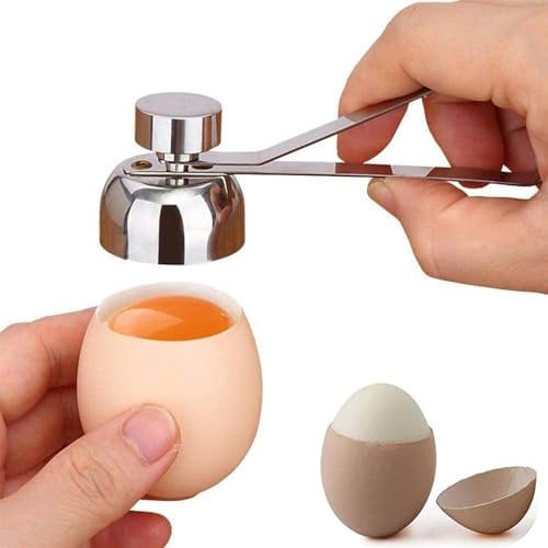 TRHDFW Egg Topper Stainless Steel Shell Opener Cutter Handheld Egg Cracker Tool Eggs Separator Cracker for Raw or Soft Hard Boiled Egg Kitchen Gadgets Boiled Egg Cutter