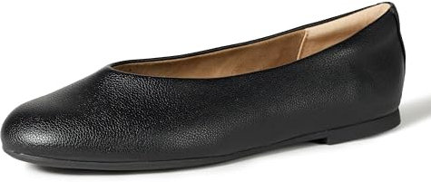 Amazon Essentials Zapatos Planos Tipo Guante para Mujer, Piel sintética Negra, Talla 9.5