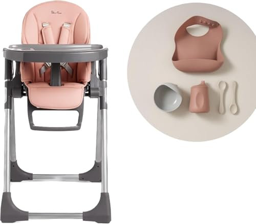 Silver Cross - Buffet Highchair with Mealtime Set - Baby Chair - Portable Highchair - Newborns to 3 Years - Pink