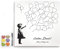 codiarts. personalisierte Leinwand für Fingerabdrücke | Party | Hochzeit | Jubiläum | Geburtstag | als Gästebuch mit Stempelkissen und Stift (Banksy Girl Ballons, 50 x 50 cm, Bespannte Leinwand)