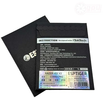 Esports Tiger ICE V2 Razer Cobra Pro Skates - Replacement PTFE skates for Razer Cobra Pro Gaming Mouse Feet - Mouse Glides - Genuine ESPTiger Ice V2 Skates