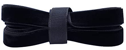 Blausky 2 paia di lacci piatti in velluto, larghezza 1,6 cm, per scarpe da ginnastica in velluto, resistenti agli strappi, in poliestere, per scarpe, stivali, colore vinaccia, 80 cm, Nero , 200 cm