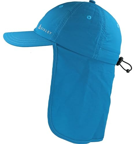 Eisley Unisex Kinder Kairo Kids Cap Mit UPF50+ Atmungsaktiv & Schnell Trocknend Nackenschutz Kordelzug, Ozean, XS EU