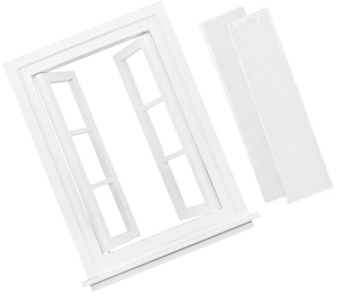ERINGOGO Miniatur Holzfenster Für Puppenhaus Fach Weißes Fenster Mit Beweglichen Flügeln Dekoration Für Mini-häuser Und -projekte