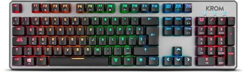 Teclado mecánico - Teclado con retroiluminación RGB, switches mecánicos, conexión USB, diseño ergonómico y Durabilidad