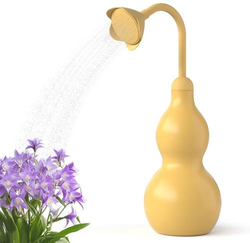 BKSAI Petit Arrosoir Plante Interieur Arrosoir Jardin en Forme de Gourde 325ML Petit Arrosoir pour Arroser d'une Main, Arrosoir pour Bonsaï Plantes Fleurs - Couleur Kaki