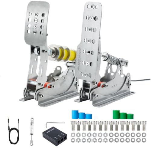Simjack UT Sim Racing Pedals Sim Rennpedale 200 kg Lastzelle Bremspedal PC Rennsimulator Pedale Drucksensor HE Hydraulikpedale (UT-P2-H1)