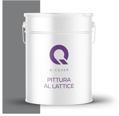 Q-COVER Vernice al lattice 10L grigio scuro – Pittura opaca per interni per pareti e soffitti, Classe 3, Alta copertura, Resistente allo sfregamento