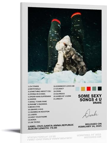 Generisch Dra-ke Album Für Zimmer, Ästhetische Leinwand-Wandkunst, Schlafzimmer-Dekor Poster 08x12inch(20x30cm)