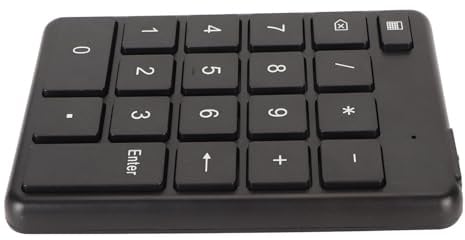 Hamwesh Blueteeth Number Pad, 19 Tasten Numerische Tastaturen mit Ergonomischem Design für Laptop PC MAC