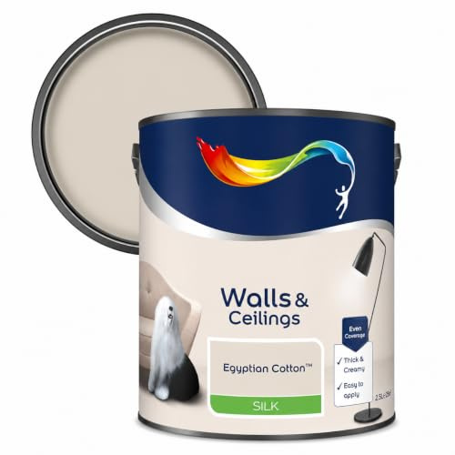 AXpower Inspirational Technology Empowering People Walls & Ceilings Silk Emulsion Paint Egyptian-Cotton 2.5L | Smooth Mid Sheen Interior Wall Paint | Rich Finish with Excellent Coverage